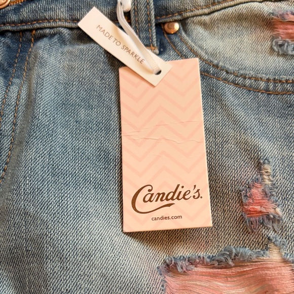 NWT Candie’s Pink Distressed Jean Shorts size 11 - Picture 4 of 13
